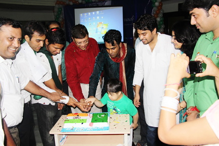 Students celebrating the Independence Day of India & Pakistan jointly