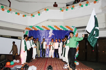 Students celebrating the Independence Day of India & Pakistan jointly