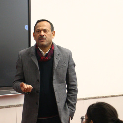 Professor (Dr.) Abinash Jha, Director (P.R. & Media), South Asian University, conducted an engaging and insightful session for students of the Open Elective Course “Digital Media Tools & Content Creation.