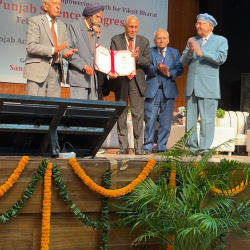 Hon’ble President of South Asian University, Prof. K. K. Aggarwal, was conferred with the Honorary Fellowship of the Punjab Academy of Sciences at the 29th Punjab Science Congress, held on 7 February 2026 at GGDSD College, Sector-32C, Chandigarh
