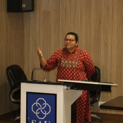 Ms. Tejaswani Gautam, Senior Superintendent of Police, Kota City, Rajasthan, delivered the first lecture titled ‘Sexual Harassment, Cyber Laws and Gender-Sensitive Policing’ in the series Gender Talks.